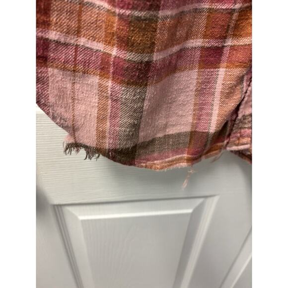 American Eagle Distressed Flannel Shirt Women Size S - Picture 3 of 5